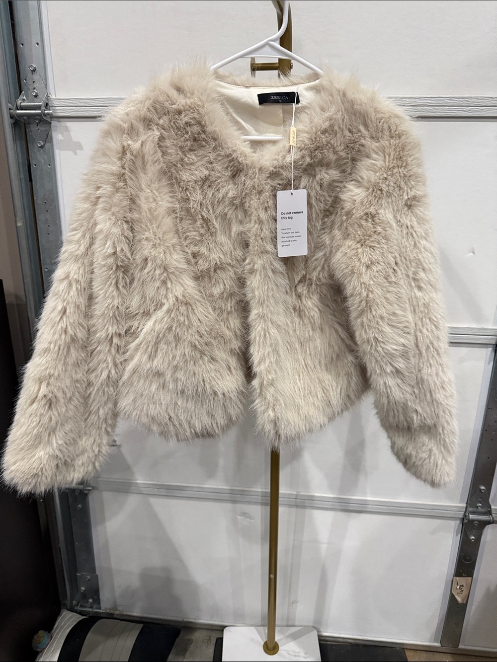 Zessica Luxe Cream Faux Fur Teddy Jacket